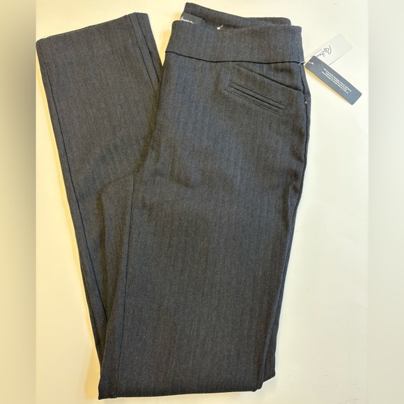 NWT Reitmans Gray pin stripe Straight Leg mid-rise work Pants women's size S - Picture 2 of 12